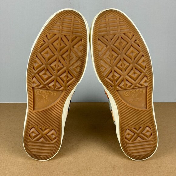 Converse Chuck 70 High Top Floral Sneakers Womens 10.5 Gray Sage Lace Up - Picture 7 of 10